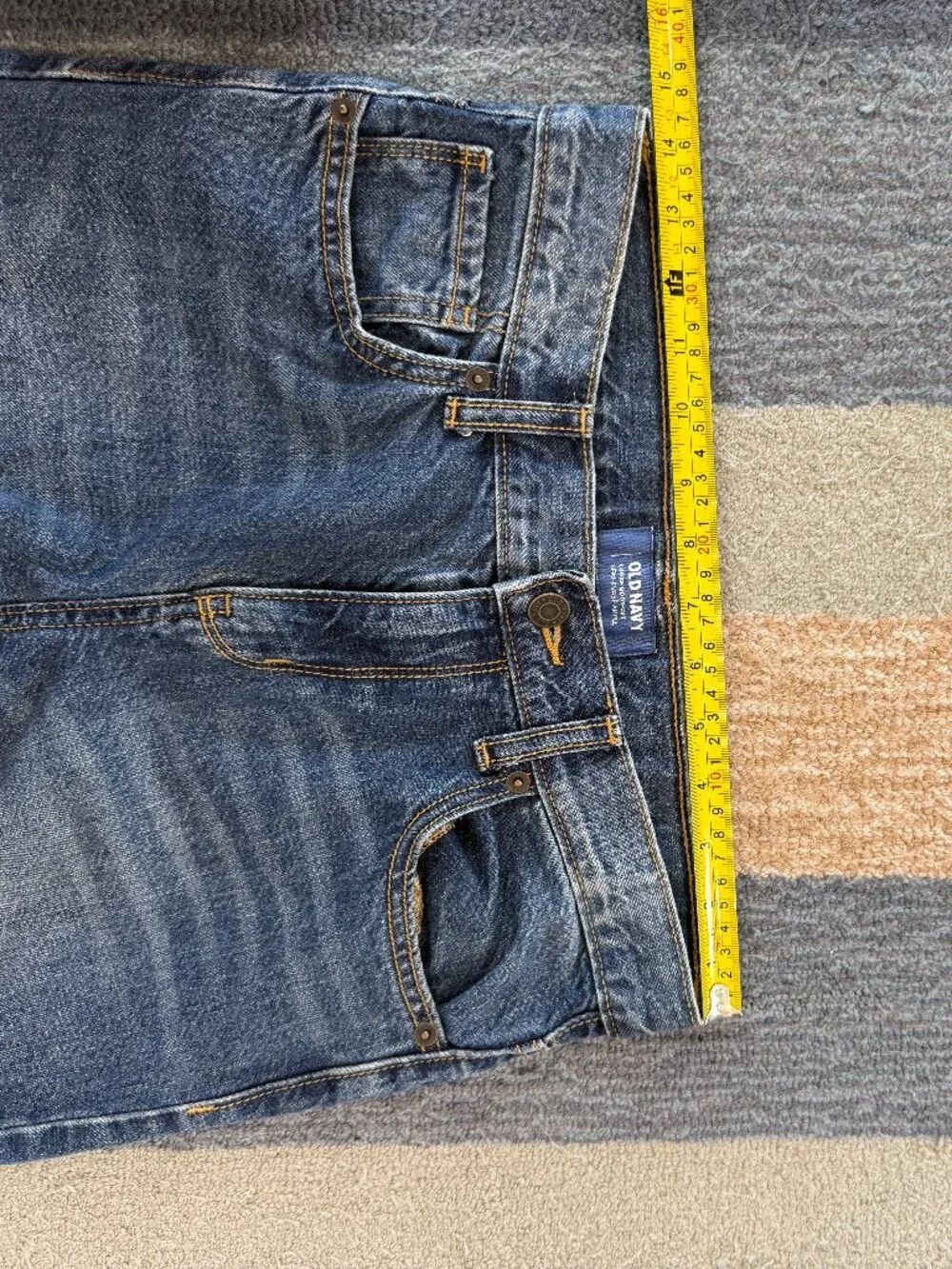 Old Navy Boys Loose Didley Bootcut Jeans Size 14 Dark Wash 100% Cotton